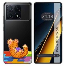 Funda Silicona Transparente para Xiaomi Poco X6 Pro 5G diseño Leopardo Dibujos