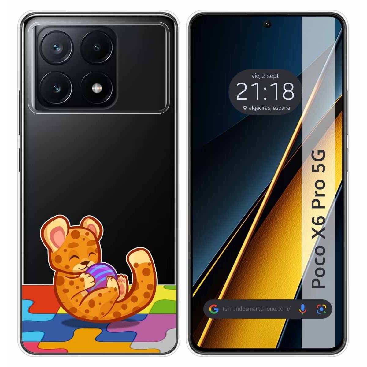 Funda Silicona Transparente para Xiaomi Poco X6 Pro 5G diseño Leopardo Dibujos