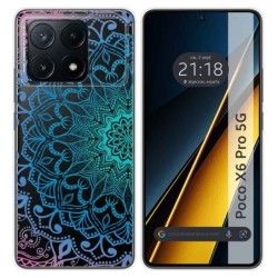 Funda Silicona Transparente para Xiaomi Poco X6 Pro 5G diseño Mandala Dibujos