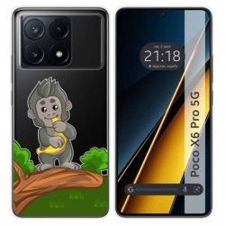 Funda Silicona Transparente para Xiaomi Poco X6 Pro 5G diseño Mono Dibujos