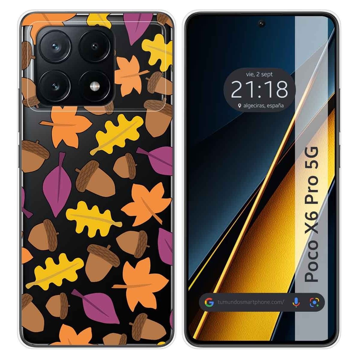 Funda Silicona Transparente para Xiaomi Poco X6 Pro 5G diseño Otoño Dibujos