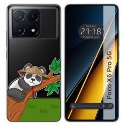 Funda Silicona Transparente para Xiaomi Poco X6 Pro 5G diseño Panda Dibujos