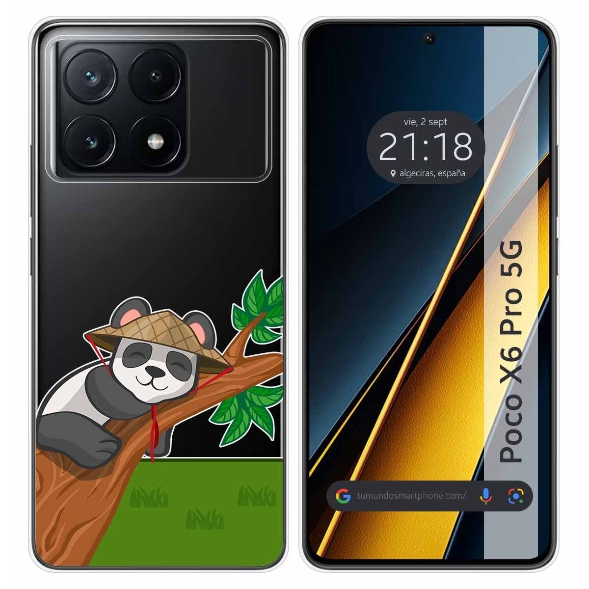 Funda Silicona Transparente para Xiaomi Poco X6 Pro 5G diseño Panda Dibujos