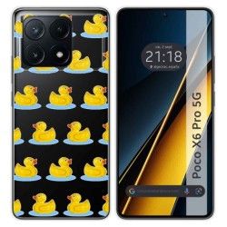 Funda Silicona Transparente para Xiaomi Poco X6 Pro 5G diseño Pato Dibujos
