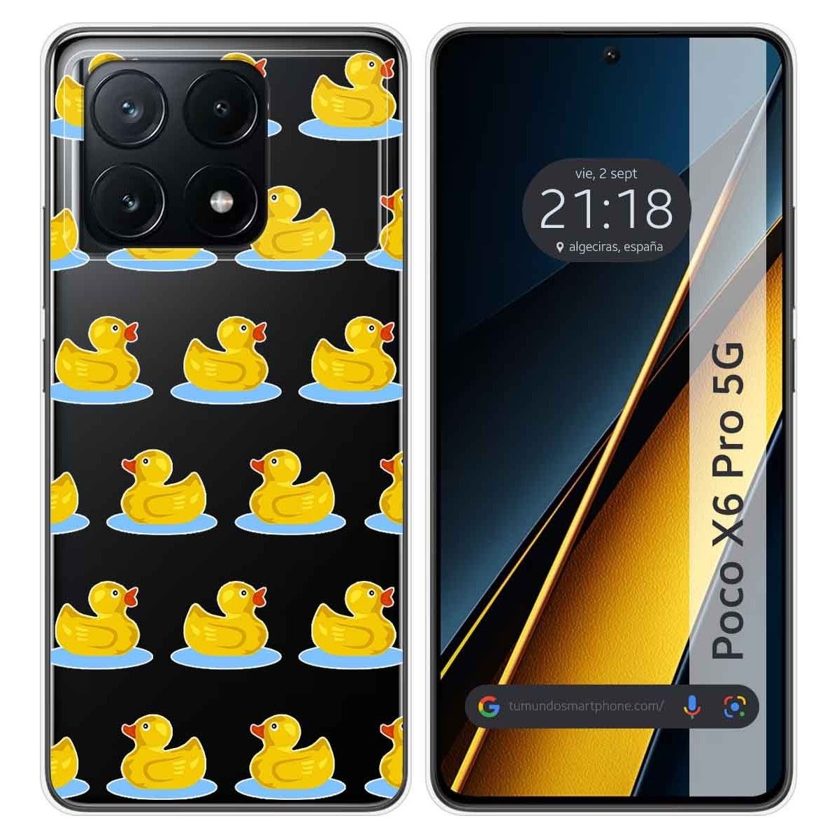 Funda Silicona Transparente para Xiaomi Poco X6 Pro 5G diseño Pato Dibujos
