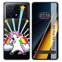 Funda Silicona Transparente para Xiaomi Poco X6 Pro 5G diseño Unicornio Dibujos