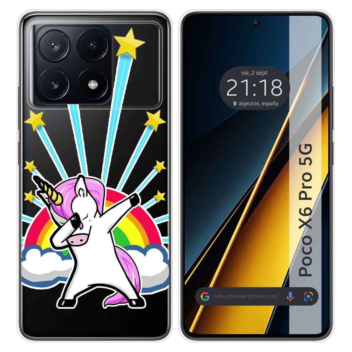 Funda Silicona Transparente para Xiaomi Poco X6 Pro 5G diseño Unicornio Dibujos