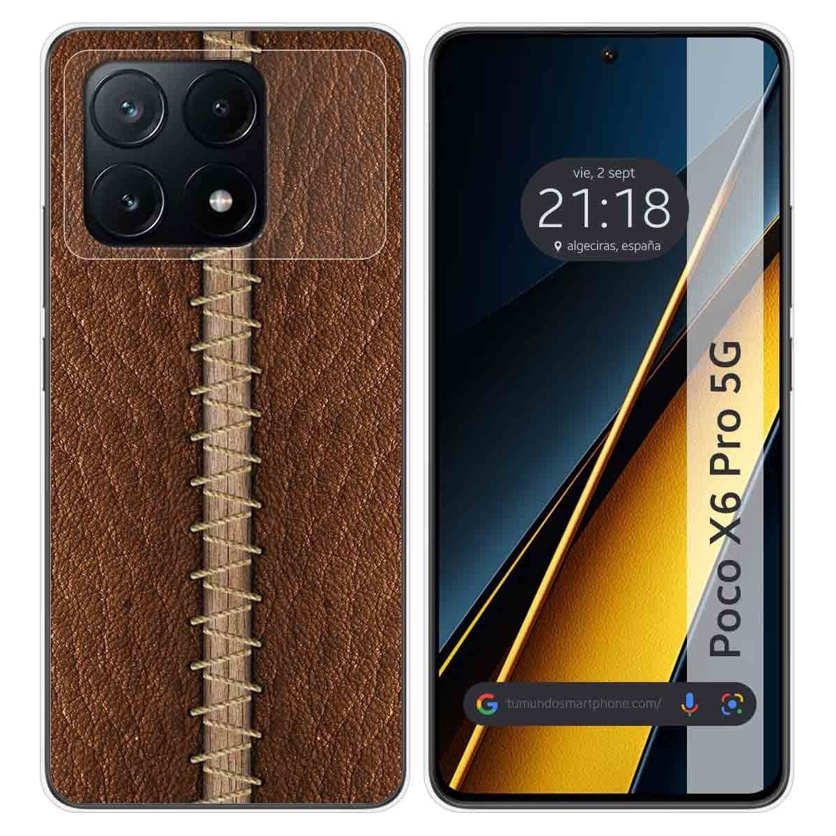 Funda Silicona para Xiaomi Poco X6 Pro 5G diseño Cuero 01 Dibujos