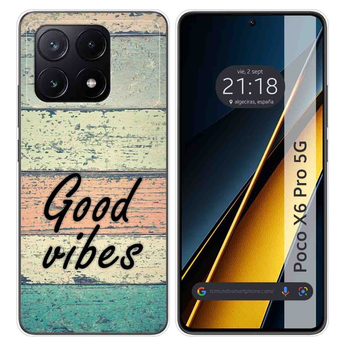Funda Silicona para Xiaomi Poco X6 Pro 5G diseño Madera 01 Dibujos