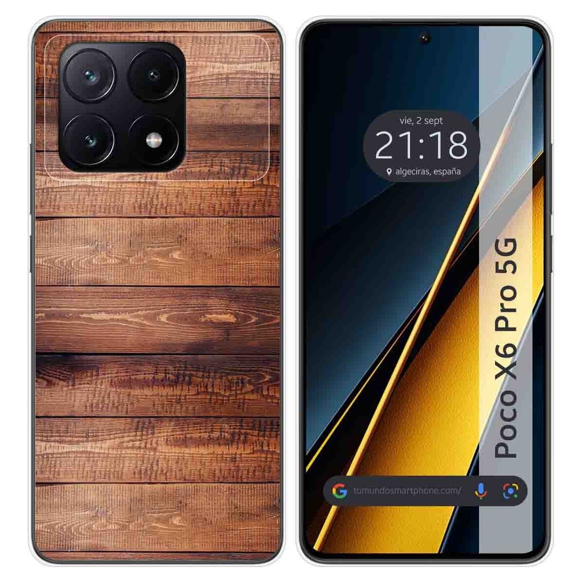Funda Silicona para Xiaomi Poco X6 Pro 5G diseño Madera 02 Dibujos
