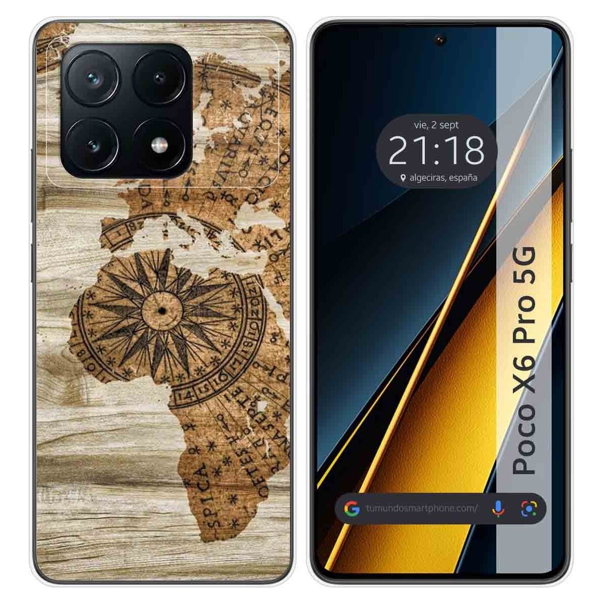 Funda Silicona para Xiaomi Poco X6 Pro 5G diseño Madera 07 Dibujos