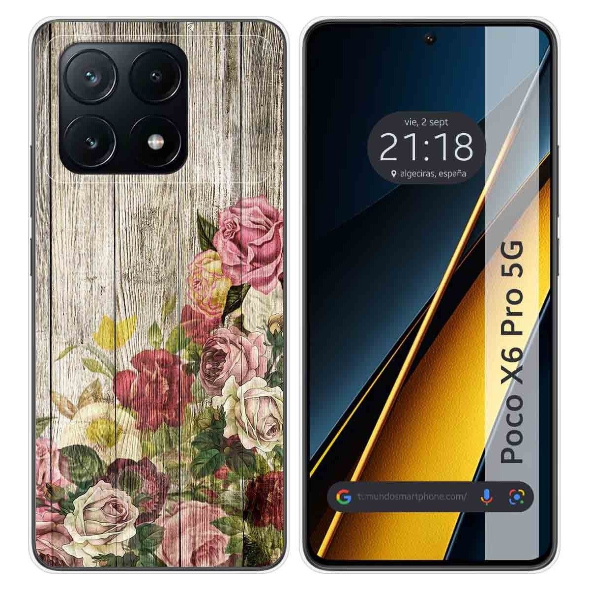 Funda Silicona para Xiaomi Poco X6 Pro 5G diseño Madera 08 Dibujos