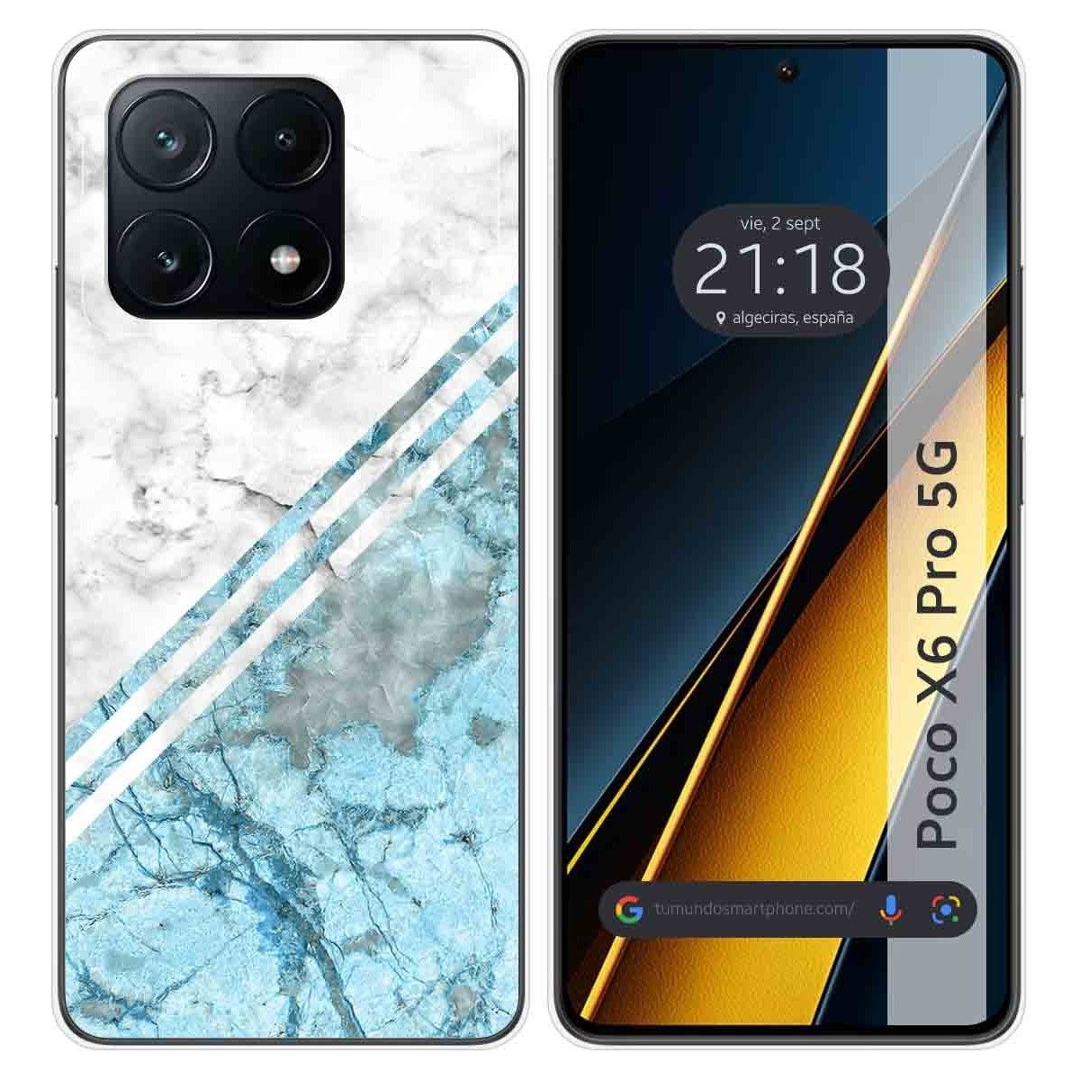 Funda Silicona para Xiaomi Poco X6 Pro 5G diseño Mármol 02 Dibujos
