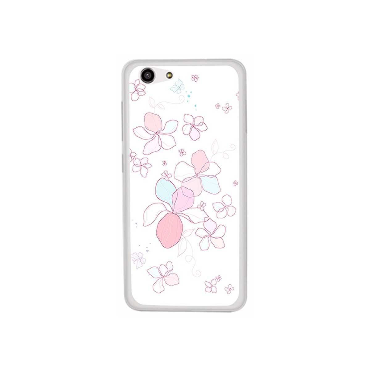 Funda Gel Tpu para Zte Blade A522 Diseño Flores Minimal Dibujos