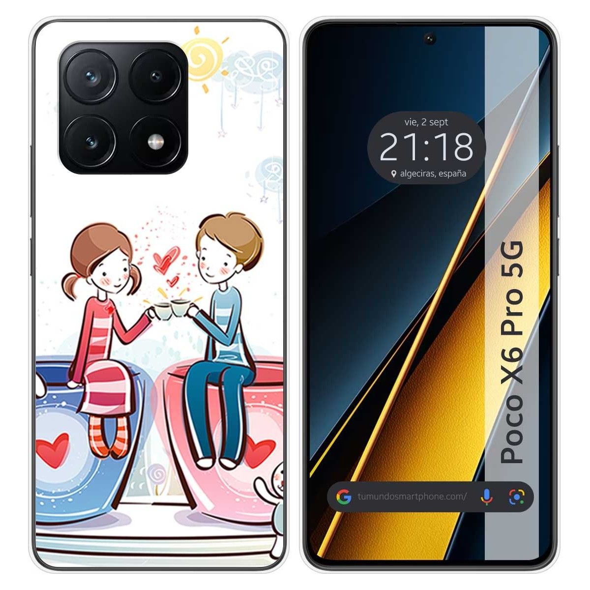 Funda Silicona para Xiaomi Poco X6 Pro 5G diseño Café Dibujos