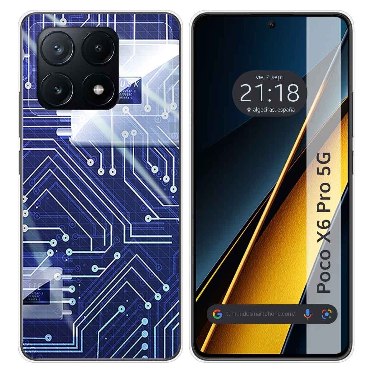 Funda Silicona para Xiaomi Poco X6 Pro 5G diseño Circuito Dibujos