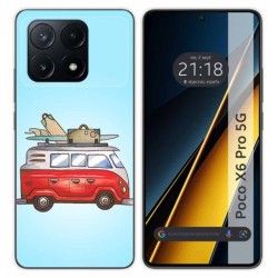 Funda Silicona para Xiaomi Poco X6 Pro 5G diseño Furgoneta Dibujos