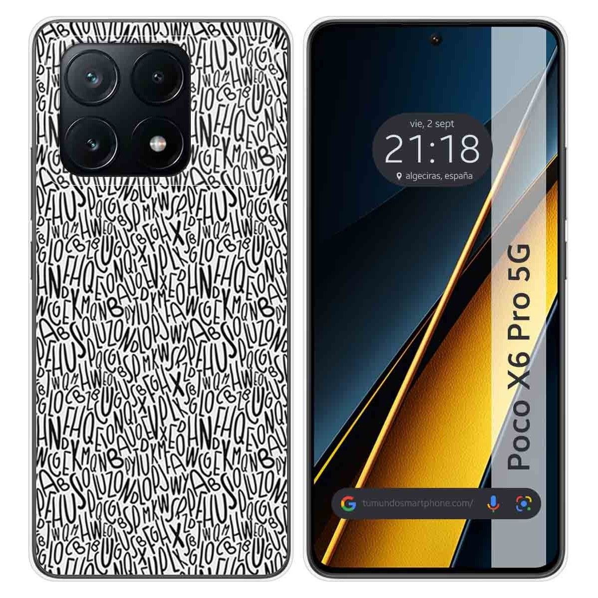 Funda Silicona para Xiaomi Poco X6 Pro 5G diseño Letras Dibujos