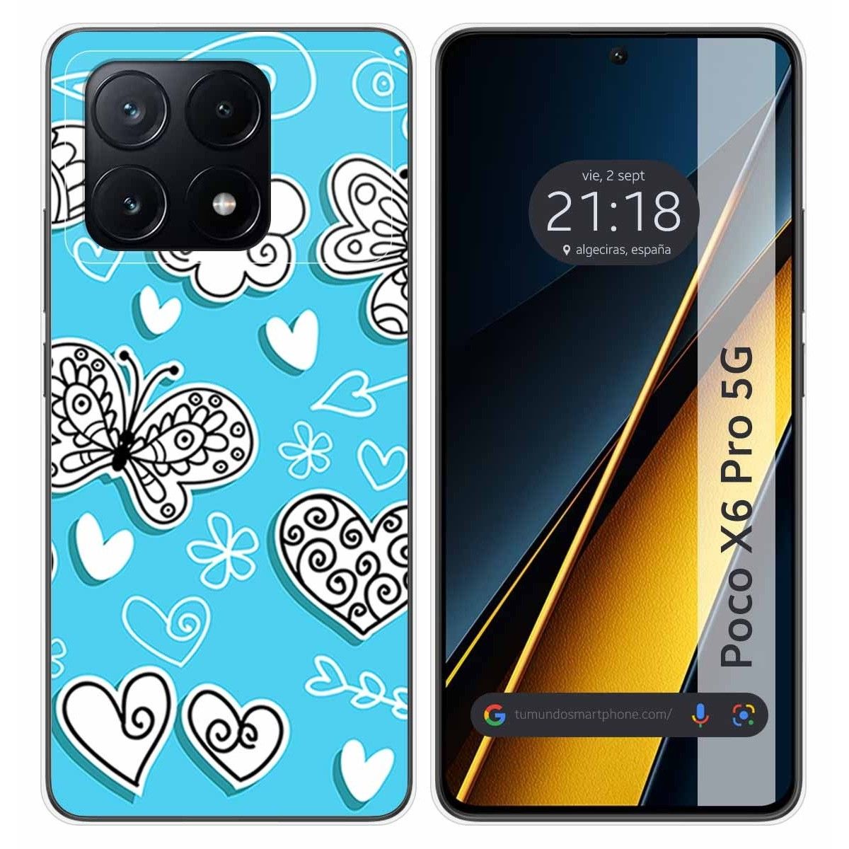 Funda Silicona para Xiaomi Poco X6 Pro 5G diseño Mariposas Dibujos