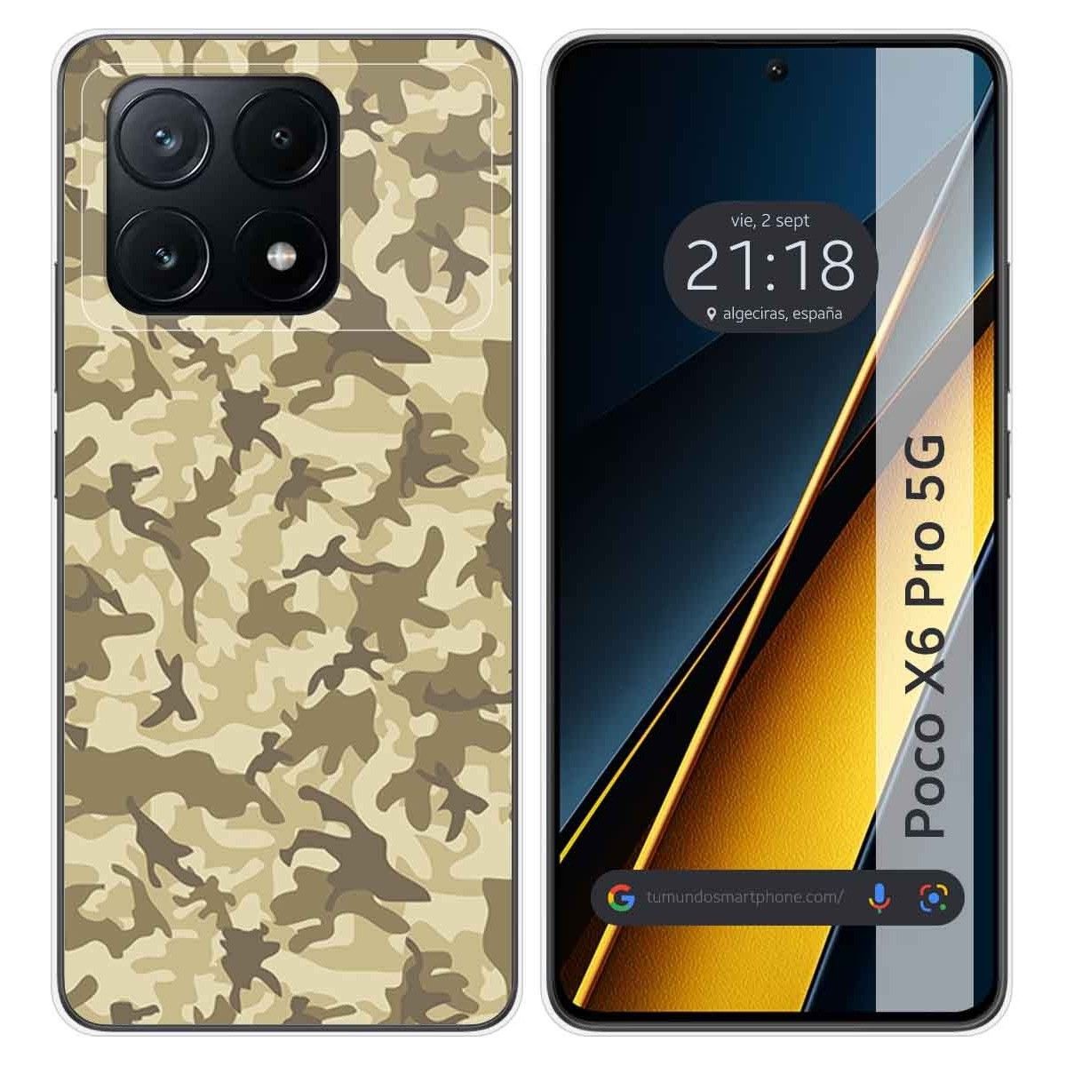 Funda Silicona para Xiaomi Poco X6 Pro 5G diseño Sand Camuflaje Dibujos