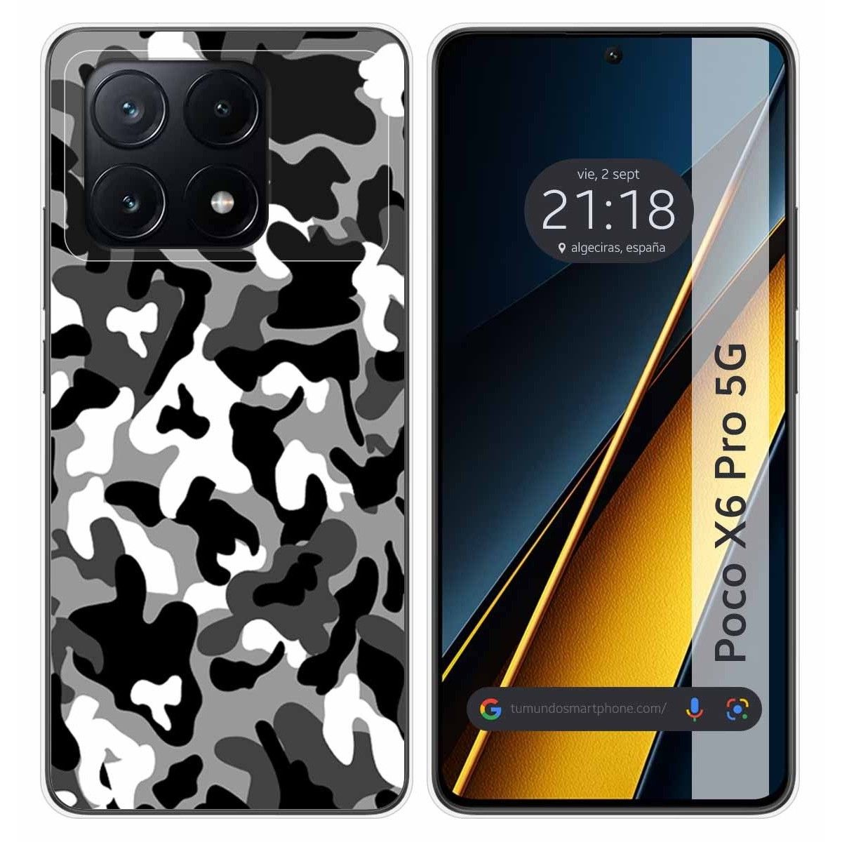 Funda Silicona para Xiaomi Poco X6 Pro 5G diseño Snow Camuflaje Dibujos