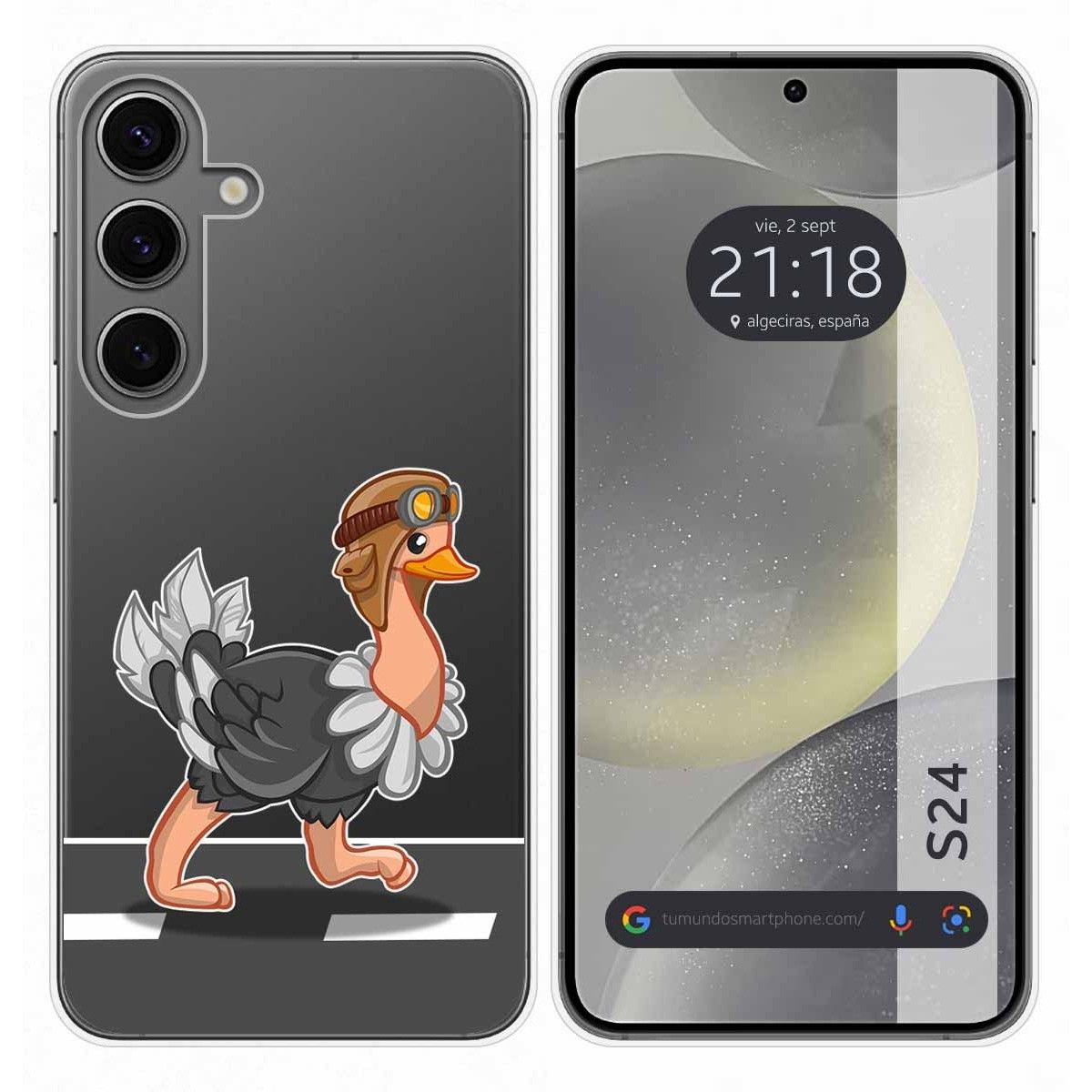 Funda Silicona Transparente para Samsung Galaxy S24 5G diseño Avestruz Dibujos