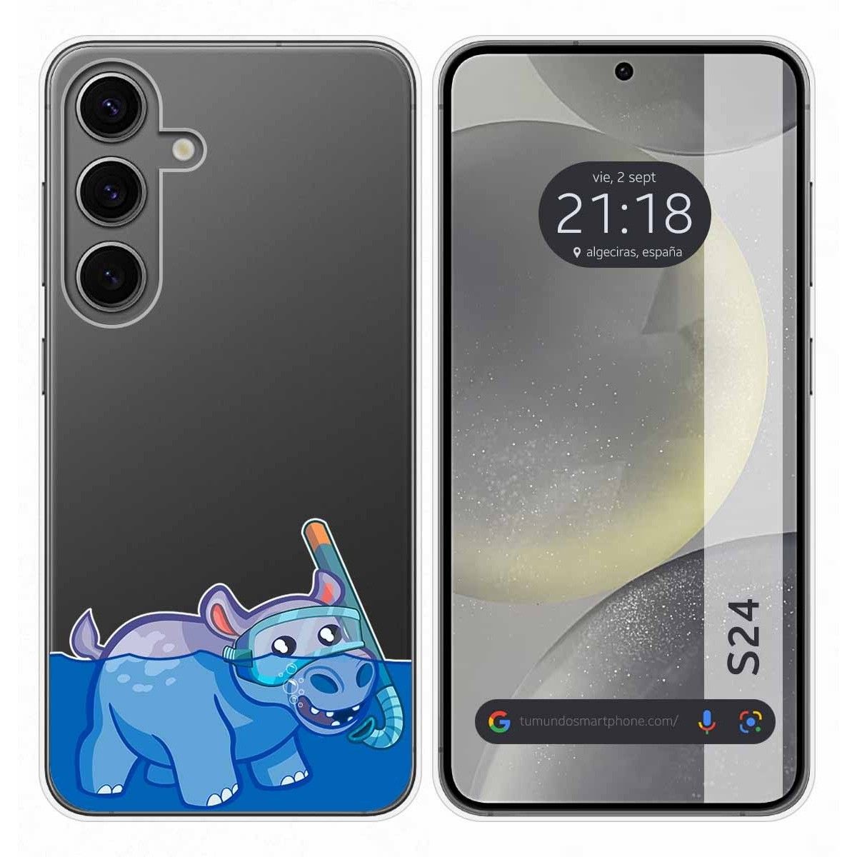 Funda Silicona Transparente para Samsung Galaxy S24 5G diseño Hipo Dibujos
