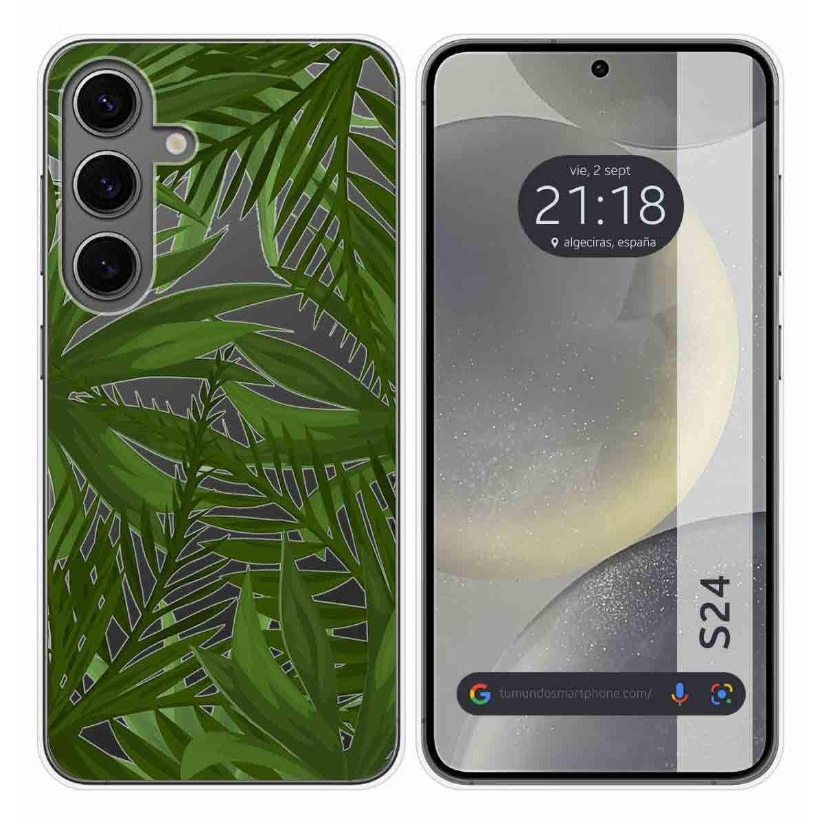 Funda Silicona Transparente para Samsung Galaxy S24 5G diseño Jungla Dibujos