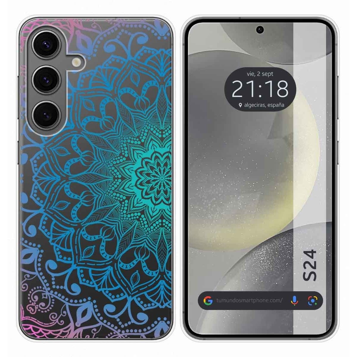 Funda Silicona Transparente para Samsung Galaxy S24 5G diseño Mandala Dibujos