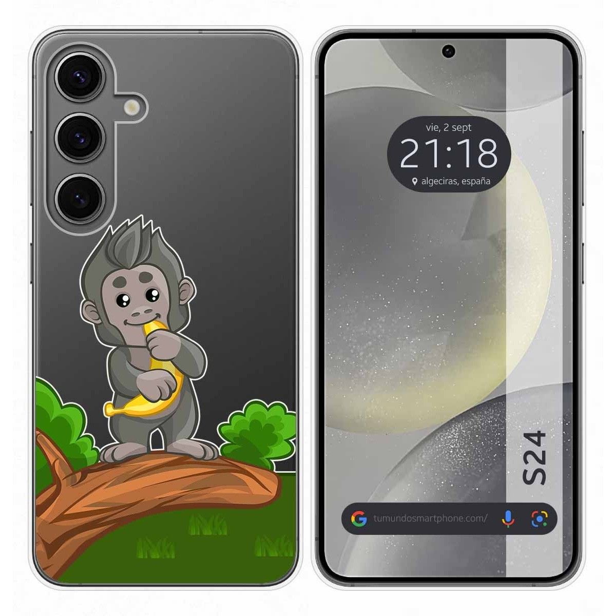 Funda Silicona Transparente para Samsung Galaxy S24 5G diseño Mono Dibujos