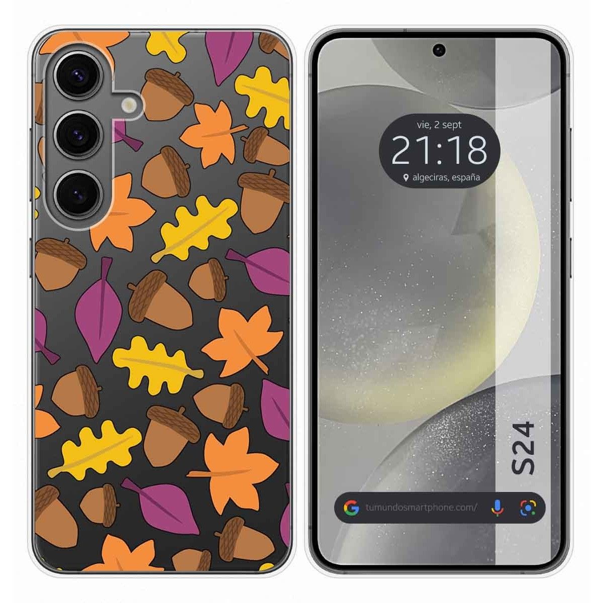Funda Silicona Transparente para Samsung Galaxy S24 5G diseño Otoño Dibujos