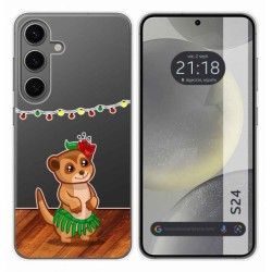 Funda Silicona Transparente para Samsung Galaxy S24 5G diseño Suricata Dibujos