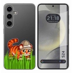Funda Silicona Transparente para Samsung Galaxy S24 5G diseño Tigre Dibujos