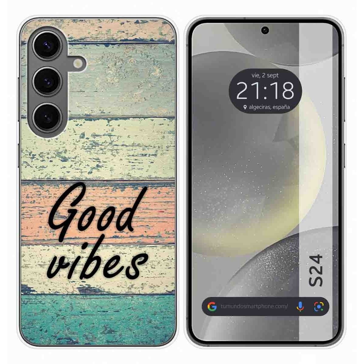 Funda Silicona para Samsung Galaxy S24 5G diseño Madera 01 Dibujos