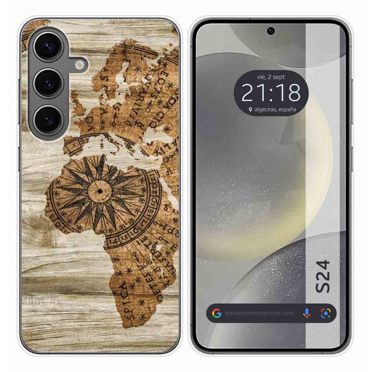 Funda Silicona para Samsung Galaxy S24 5G diseño Madera 07 Dibujos