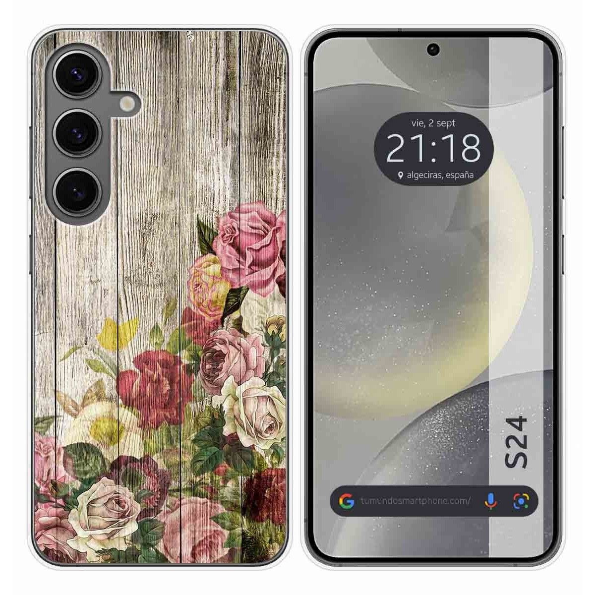 Funda Silicona para Samsung Galaxy S24 5G diseño Madera 08 Dibujos