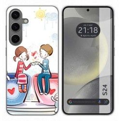 Funda Silicona para Samsung Galaxy S24 5G diseño Café Dibujos