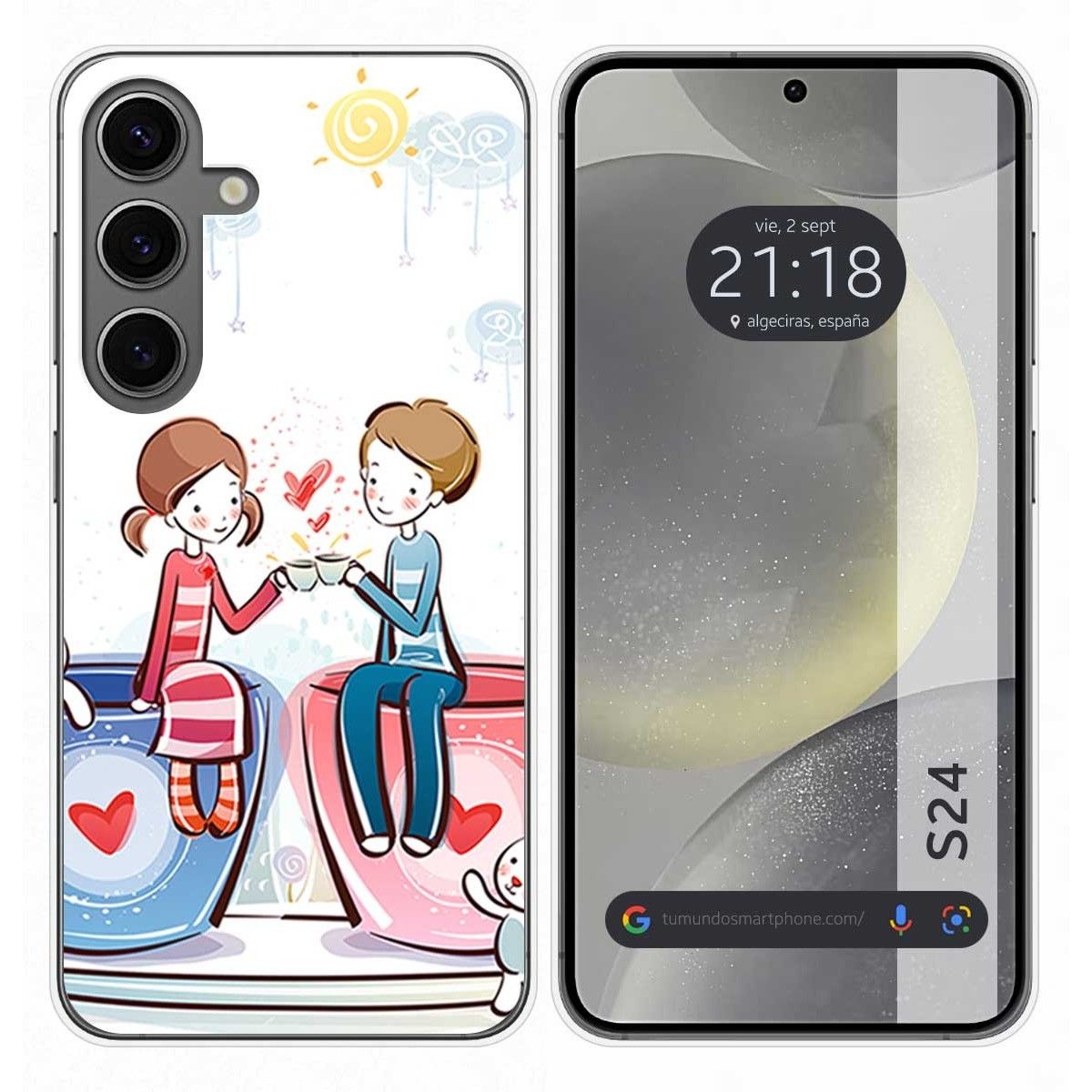 Funda Silicona para Samsung Galaxy S24 5G diseño Café Dibujos