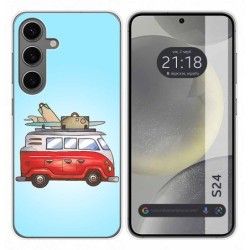 Funda Silicona para Samsung Galaxy S24 5G diseño Furgoneta Dibujos