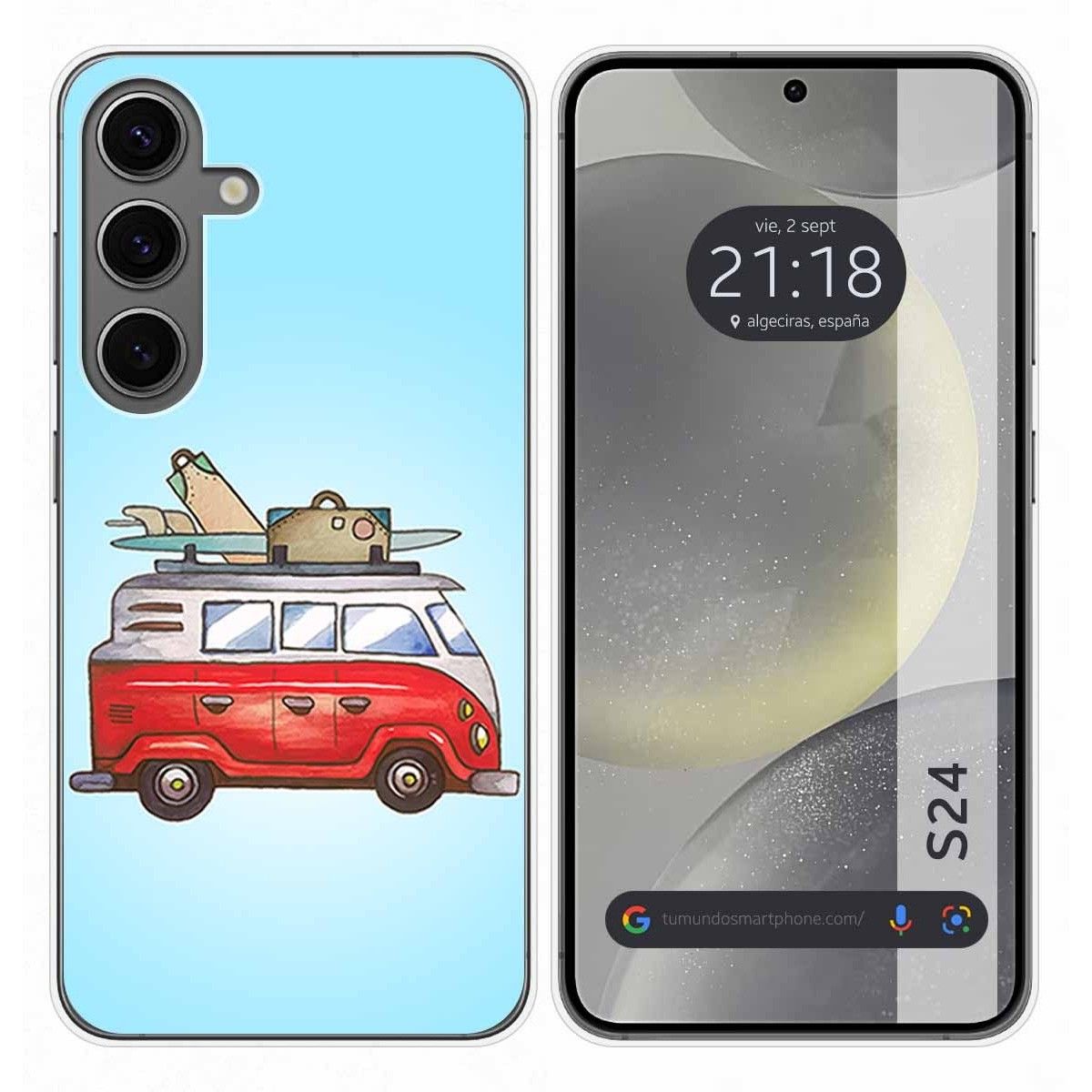 Funda Silicona para Samsung Galaxy S24 5G diseño Furgoneta Dibujos