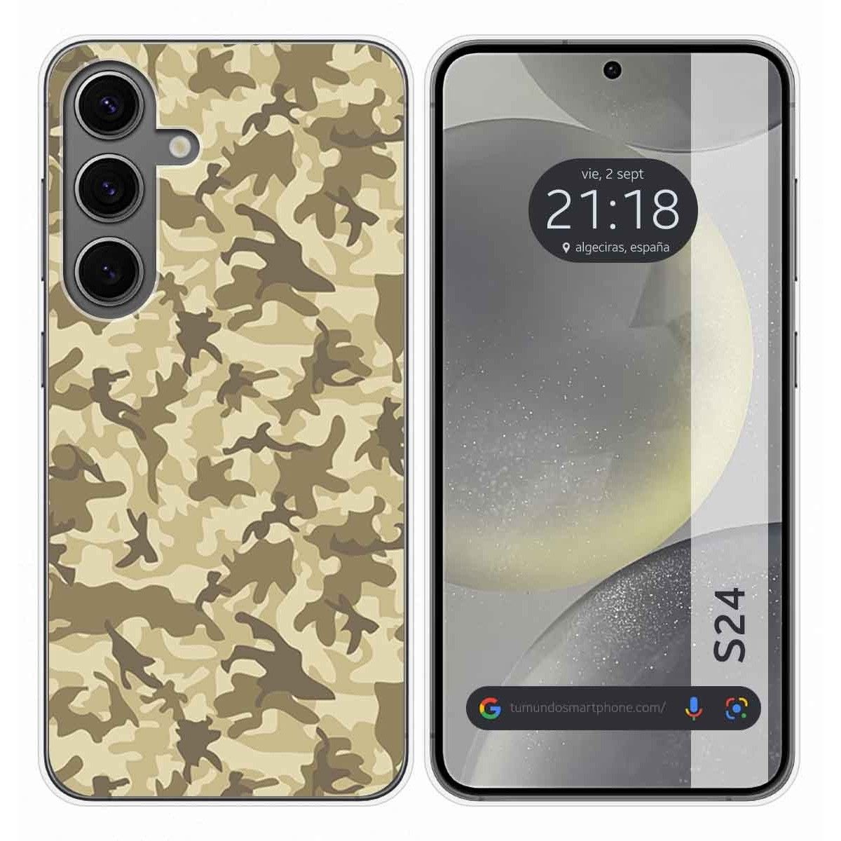 Funda Silicona para Samsung Galaxy S24 5G diseño Sand Camuflaje Dibujos