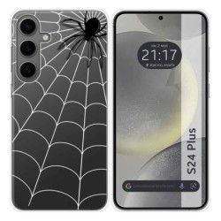 Funda Silicona Transparente para Samsung Galaxy S24+ Plus 5G diseño Araña Dibujos