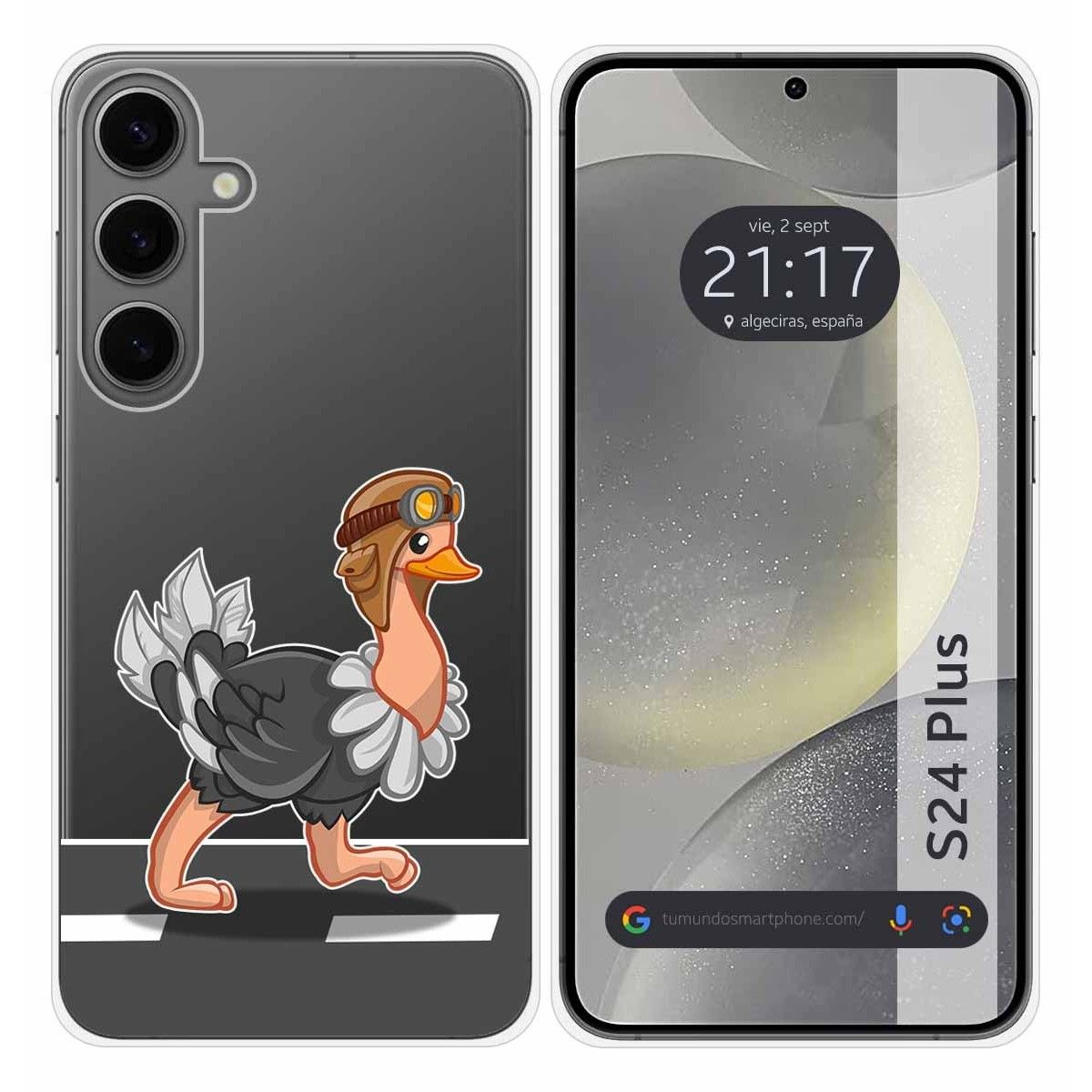 Funda Silicona Transparente para Samsung Galaxy S24+ Plus 5G diseño Avestruz Dibujos