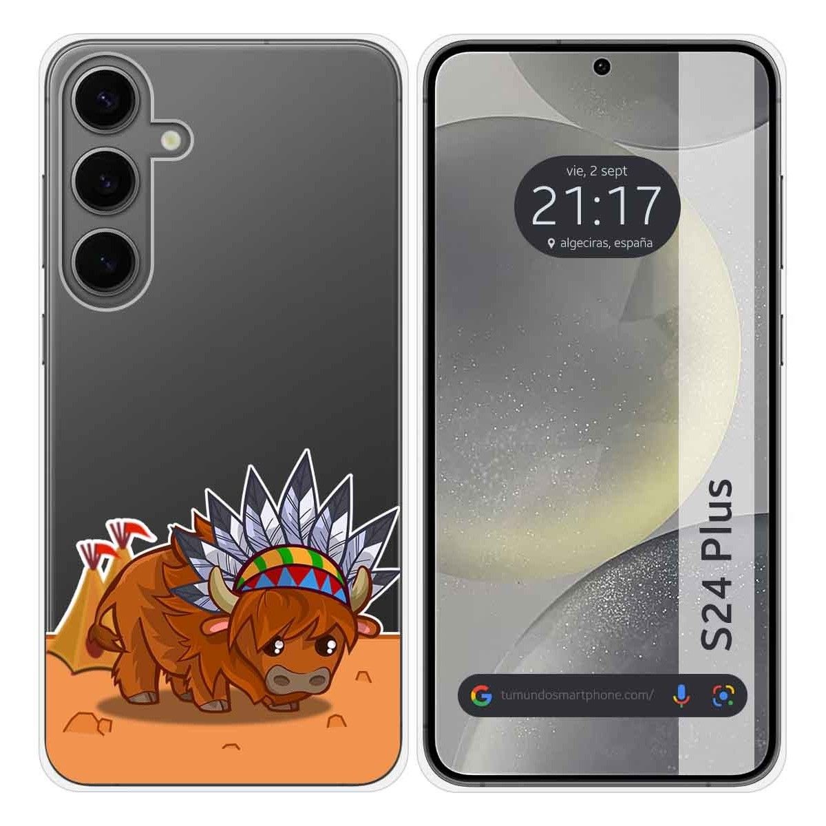 Funda Silicona Transparente para Samsung Galaxy S24+ Plus 5G diseño Bufalo Dibujos