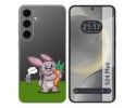 Funda Silicona Transparente para Samsung Galaxy S24+ Plus 5G diseño Conejo Dibujos