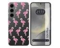 Funda Silicona Transparente para Samsung Galaxy S24+ Plus 5G diseño Flamenco Dibujos