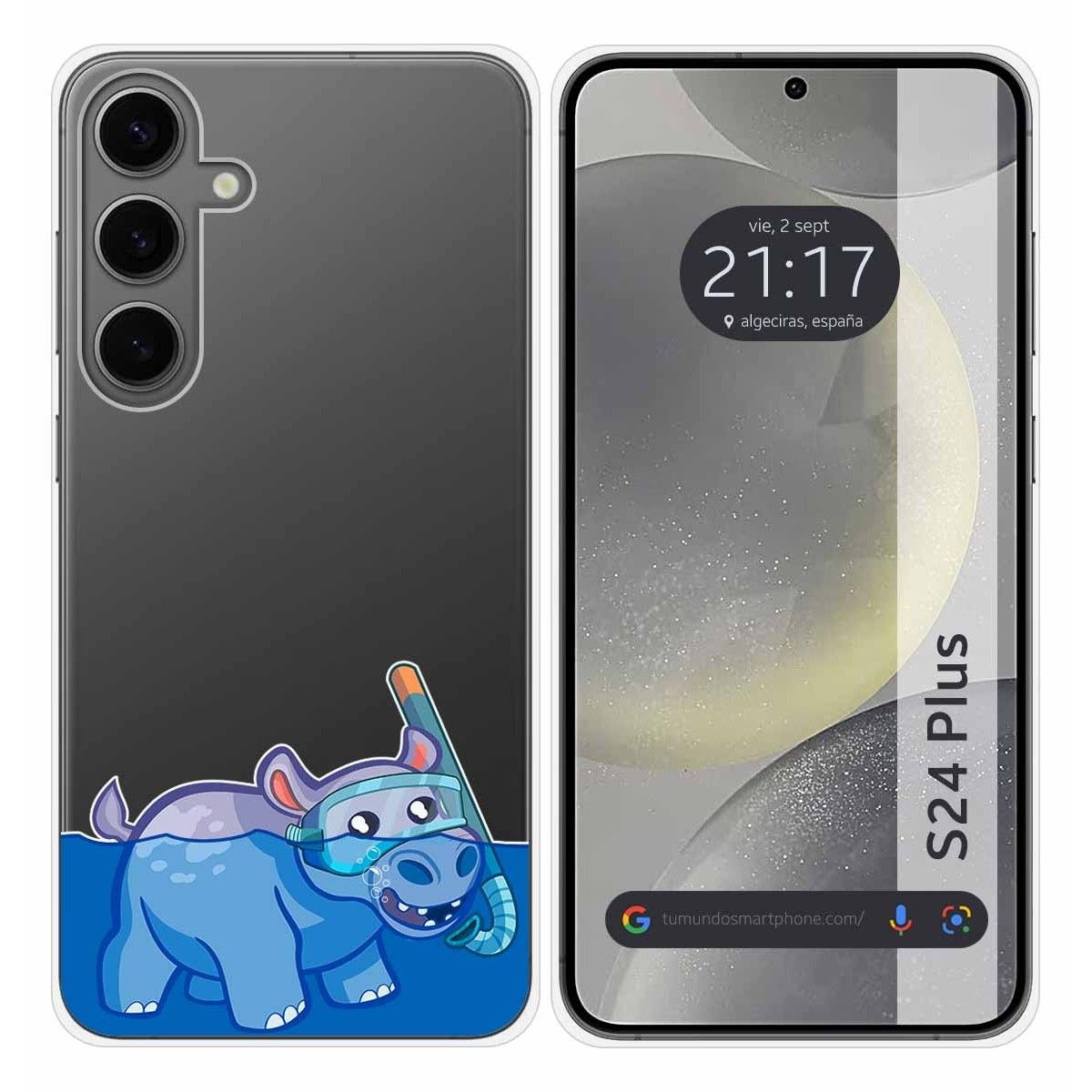 Funda Silicona Transparente para Samsung Galaxy S24+ Plus 5G diseño Hipo Dibujos