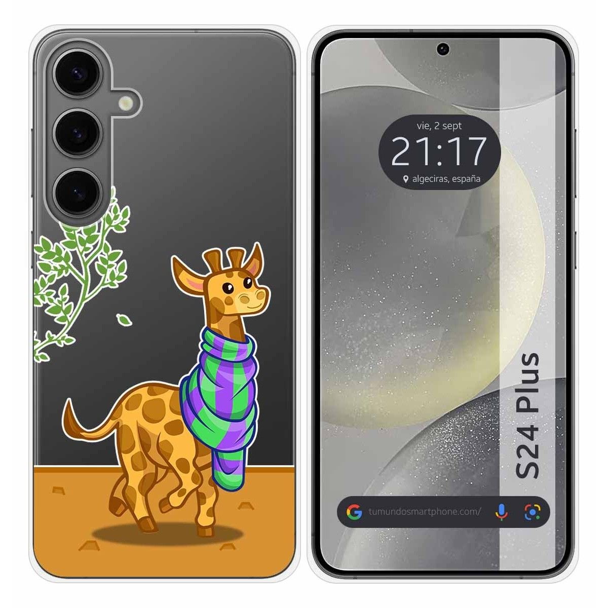 Funda Silicona Transparente para Samsung Galaxy S24+ Plus 5G diseño Jirafa Dibujos