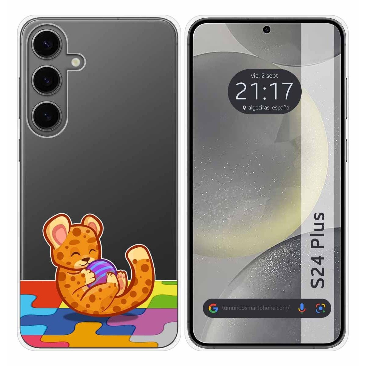 Funda Silicona Transparente para Samsung Galaxy S24+ Plus 5G diseño Leopardo Dibujos