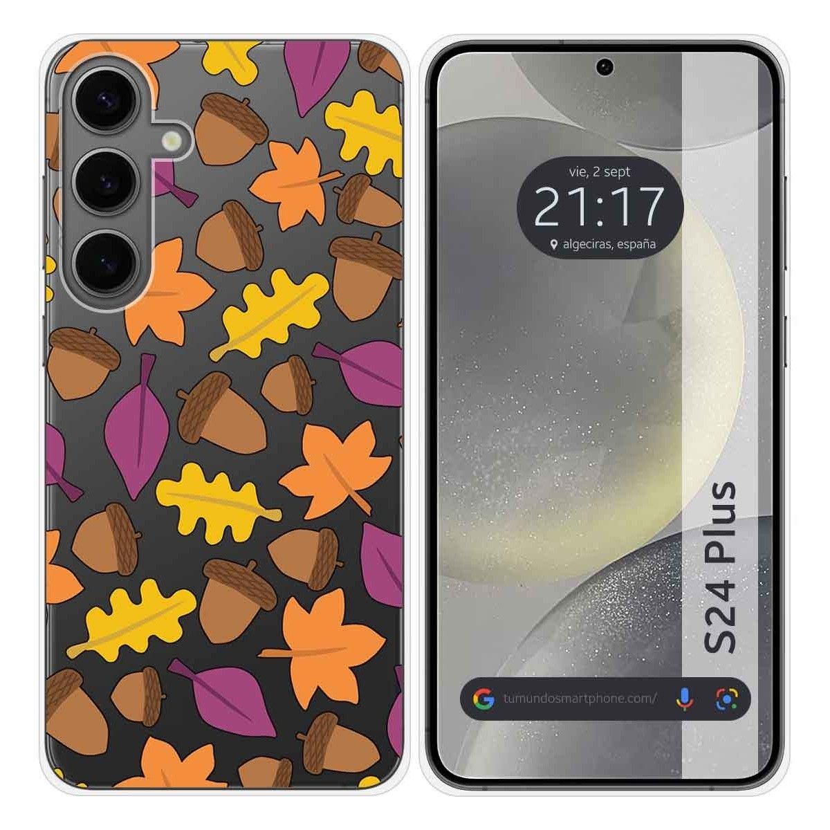 Funda Silicona Transparente para Samsung Galaxy S24+ Plus 5G diseño Otoño Dibujos